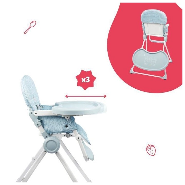 Badabulle Chaise haute pour bébé ultra compacte et légere - Dossier