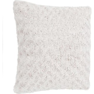 Coussin fourrure bouclé - Carré - Ecru - 45 x 45 cm