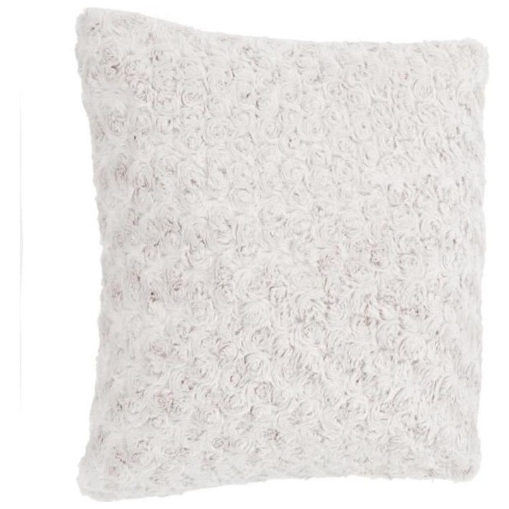 Coussin fourrure bouclé - Carré - Ecru - 45 x 45 cm