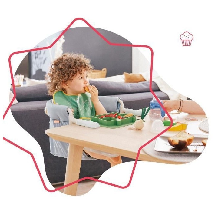 Badabulle Siege de table pour bébé avec Systeme d'attache 4 bras, Pl