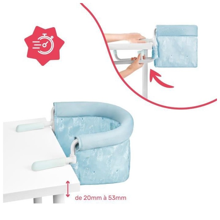 Badabulle Siege de table pour bébé avec Systeme d'attache 4 bras, Pl