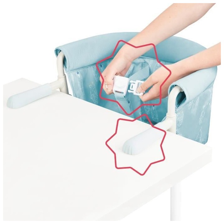 Badabulle Siege de table pour bébé avec Systeme d'attache 4 bras, Pl