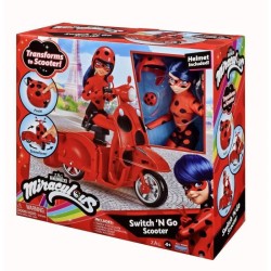 Scooter Miraculous Switch'n go + poupée articulée Ladybug Lucky Charm BANDAI 26 cm - P50668