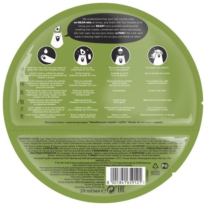 BEAR FRUITS Masque capillaire Nutrition + Charlotte Avocat