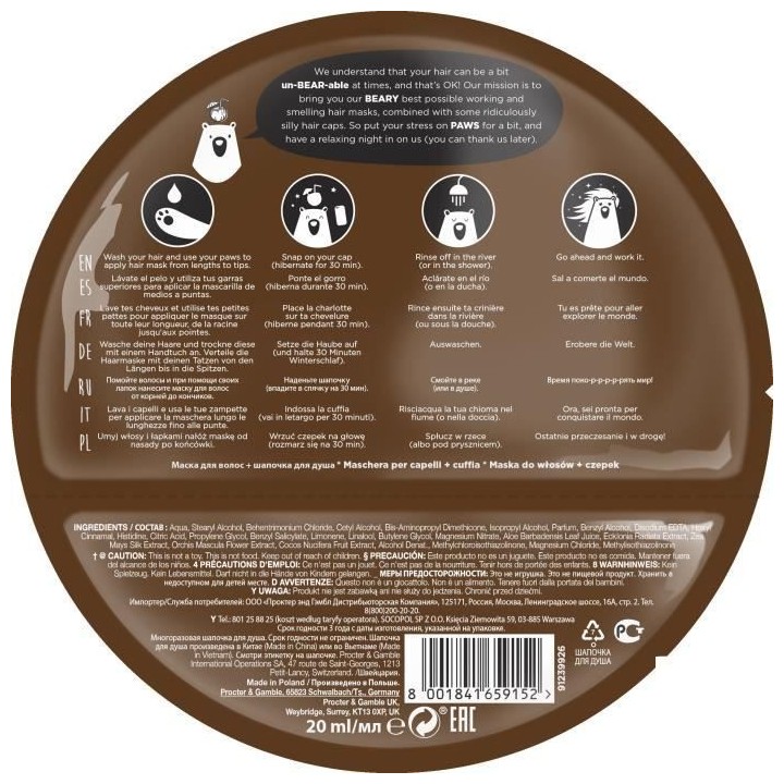 BEAR FRUITS Masque capillaire Hydratation + Charlotte Noix de Coco