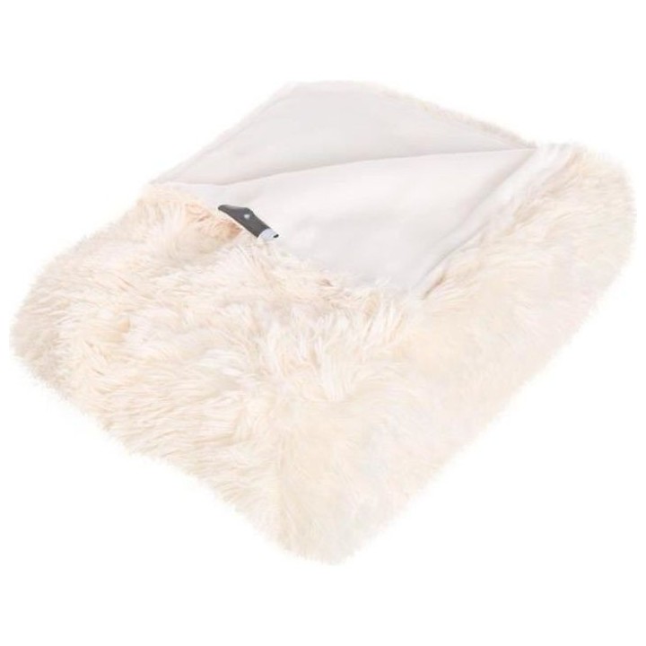 Plaid a fourrure Long - 120 x 160 cm - Ecru
