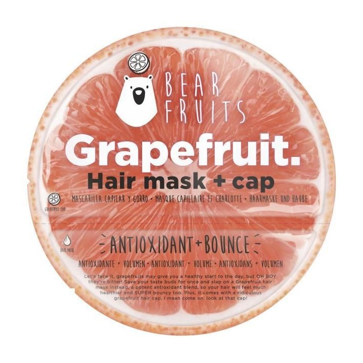 BEAR FRUITS Masque capillaire antioxydants + Charlotte Pamplemousse