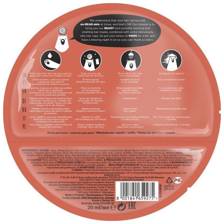 BEAR FRUITS Masque capillaire antioxydants + Charlotte Pamplemousse