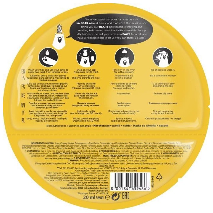 BEAR FRUITS Masque capillaire Détox + Charlotte Ananas
