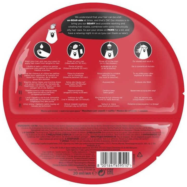 BEAR FRUITS Masque capillaire Brillance + Charlotte Fraise