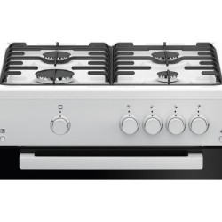 Cuisiniere BEKO FSG62010FW - 60 cm - 4 Gaz - 73L - Sécurité thermocouple - Blanc