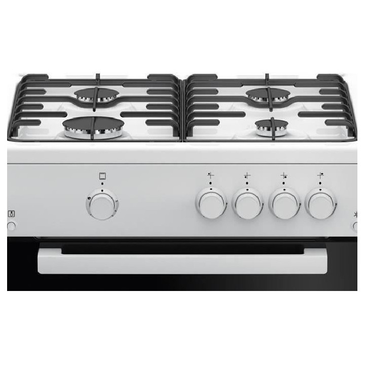 Cuisiniere BEKO FSG62010FW - 60 cm - 4 Gaz - 73L - Sécurité thermoco