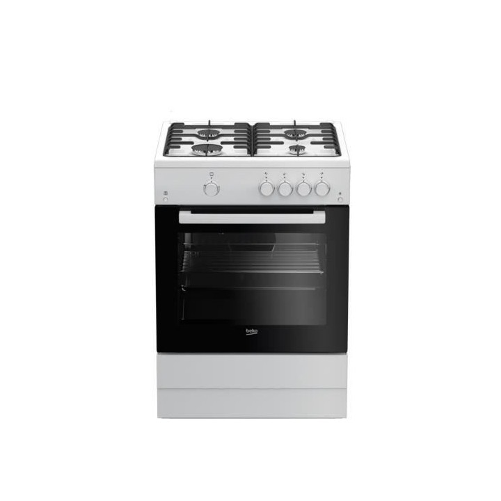 Cuisiniere BEKO FSG62010FW - 60 cm - 4 Gaz - 73L - Sécurité thermoco