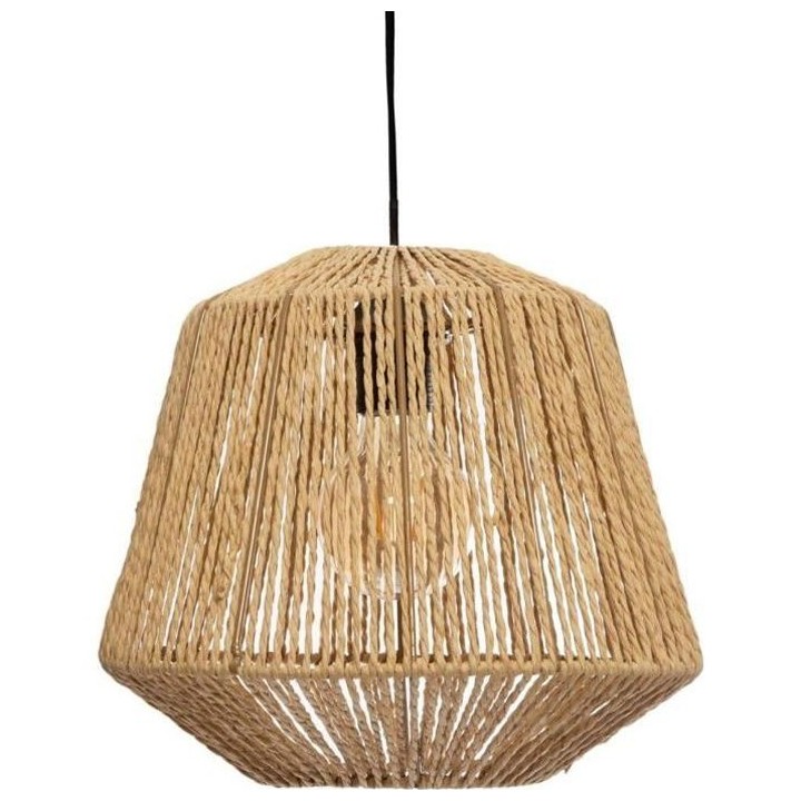 Suspension en corde - E27 - 40 W - H. 26 cm - Beige