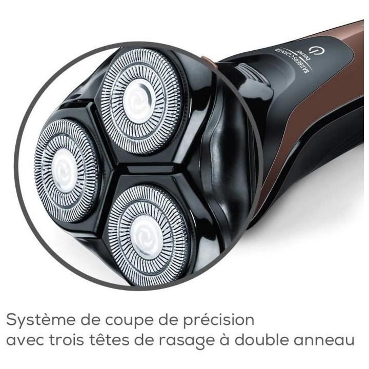 BEURER HR 8000 - Rasoir électrique rotatif avec trois tetes de rasage
