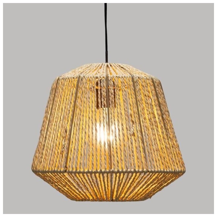 Suspension en corde - E27 - 40 W - H. 26 cm - Beige