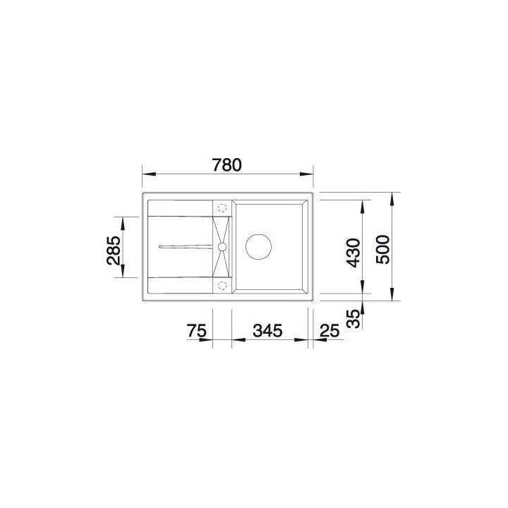 BLANCO Metra 45S - évier - SILGRANIT - 1 cuve - égouttoir réversibl