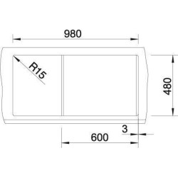 BLANCO Metra XL 6S - évier - SILGRANIT - 1 cuve - égouttoir réversible - vidage auto - siphon inclus - alumetallic