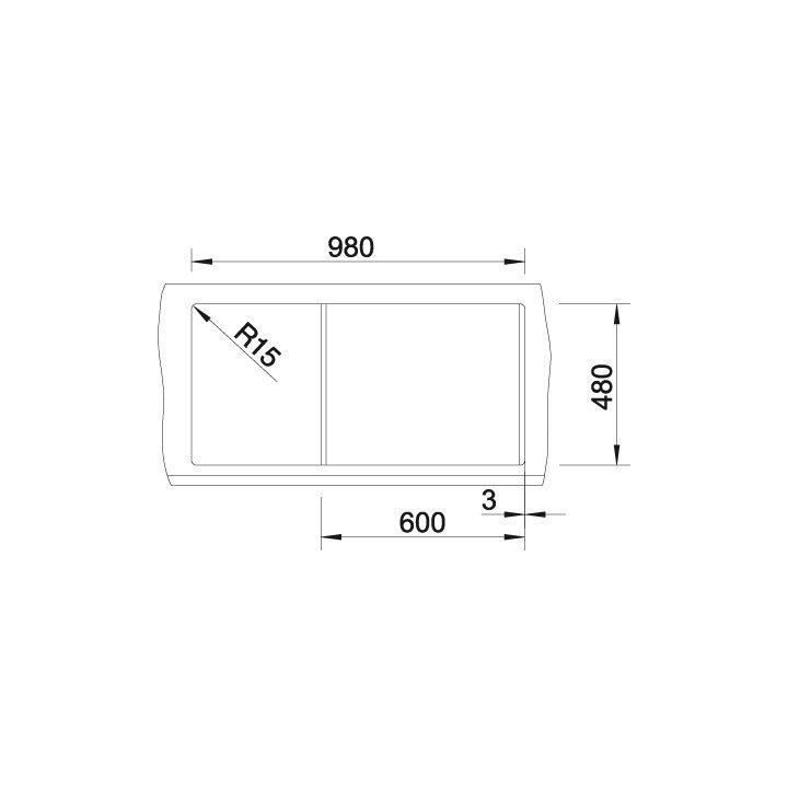 BLANCO Metra XL 6S - évier - SILGRANIT - 1 cuve - égouttoir réversi