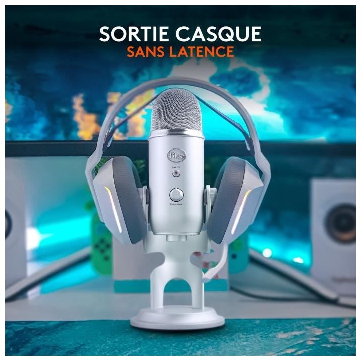 Microphone USB - Blue Yeti - Pour Enregistrement, Streaming, Gaming, P