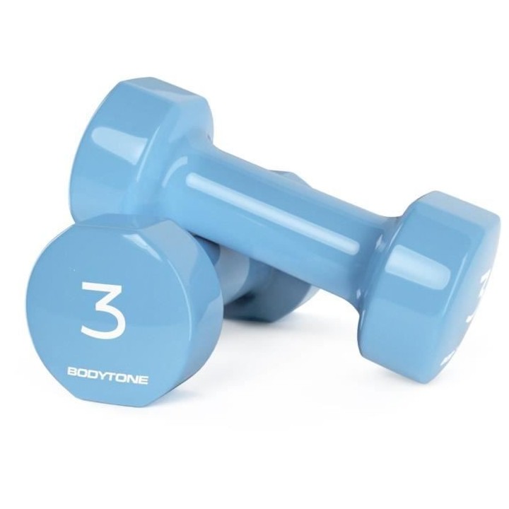 BODYTONE - DV3 - PAIRE D´HALTeRES EN VINYL 3 KG - VERT