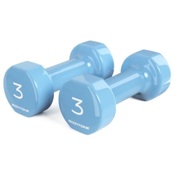 BODYTONE - DV3 - PAIRE D´HALTeRES EN VINYL 3 KG - VERT