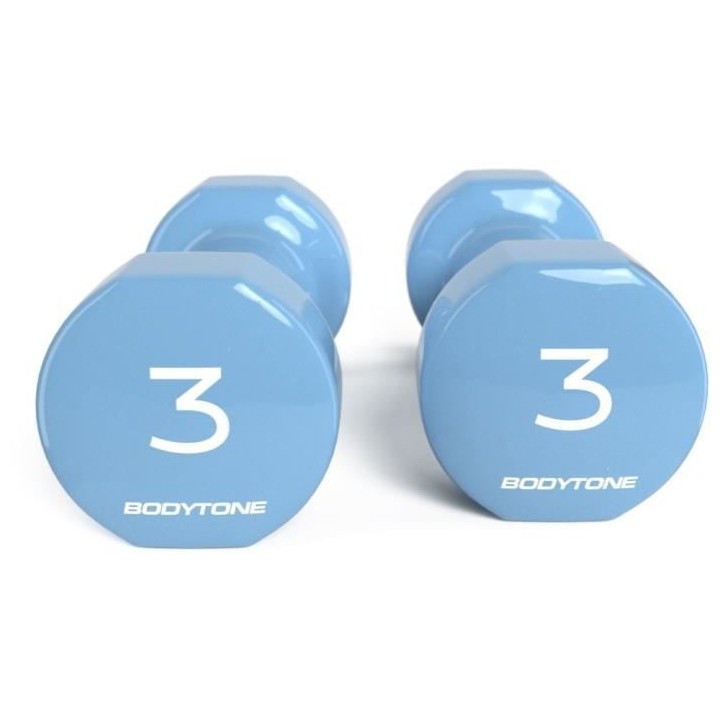 BODYTONE - DV3 - PAIRE D´HALTeRES EN VINYL 3 KG - VERT
