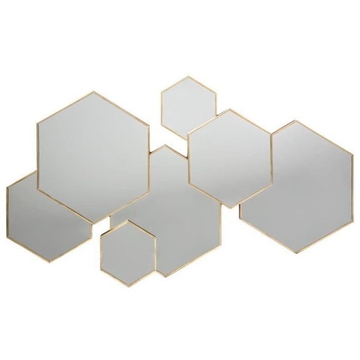 Miroir multi Hexago Lila - 61 x 37 cm - Or