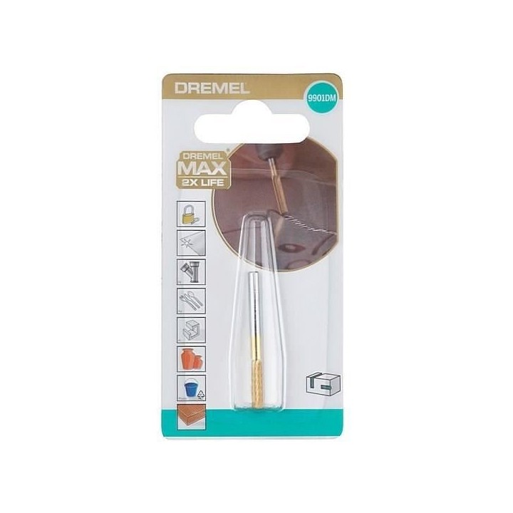 Fraise en carbure de tungstene haute longévité Dremel Max 9901 - ø3