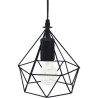 Suspension filaire - Métal - Ø 19 x H 22 cm - Noir