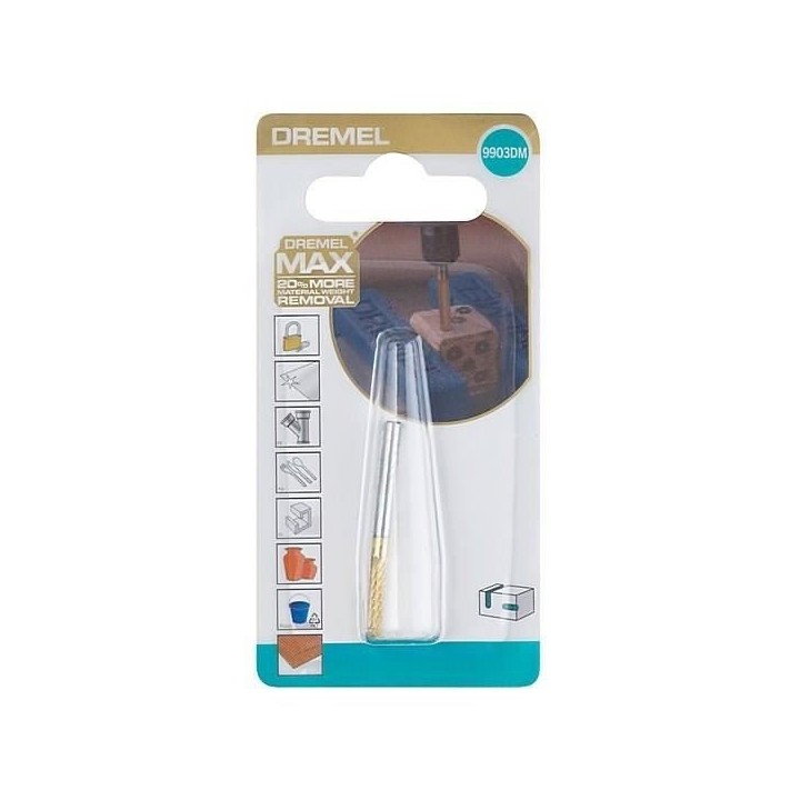 Fraise en carbure de tungstene haute longévité Dremel Max 9903 - ø3