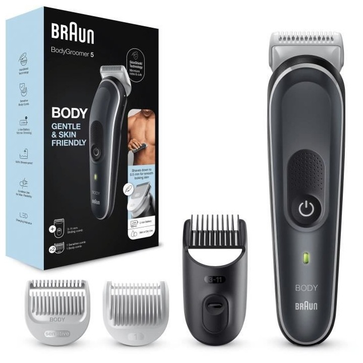 Braun Body Groomer 5 BG5340 Tondeuse Pour Le Corps, Avec Sabot Pour Zo