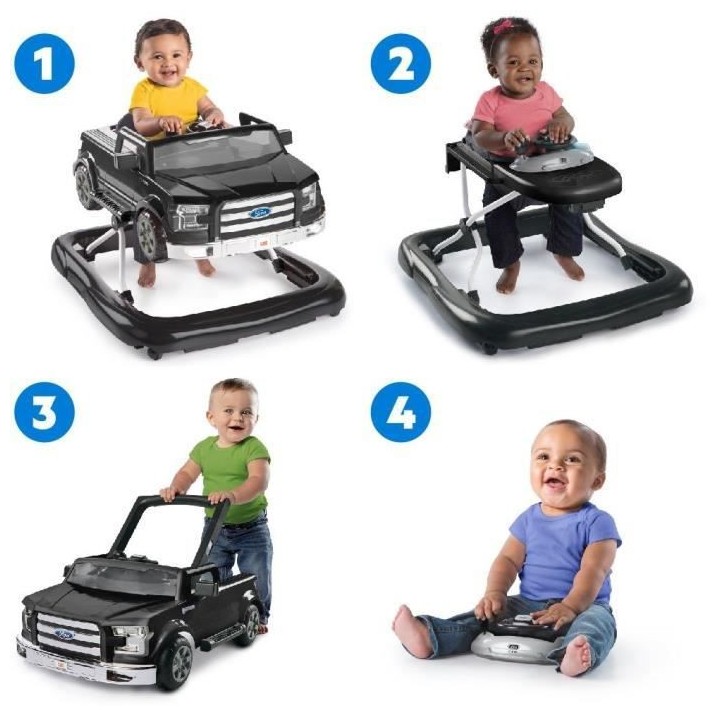 Trotteur bébé BRIGHT STARS Voiture Ford - 4 en 1 - 72 x 65 x 22 cm -