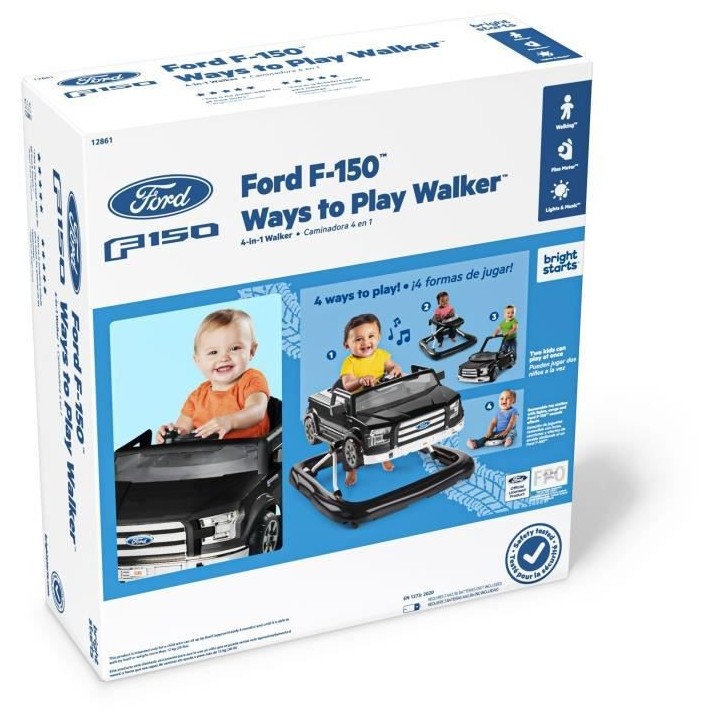 Trotteur bébé BRIGHT STARS Voiture Ford - 4 en 1 - 72 x 65 x 22 cm -