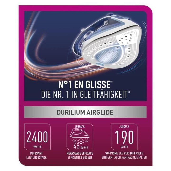 CALOR FV5715C0 Easygliss Plus Fer a repasser vapeur, Débit vapeur con