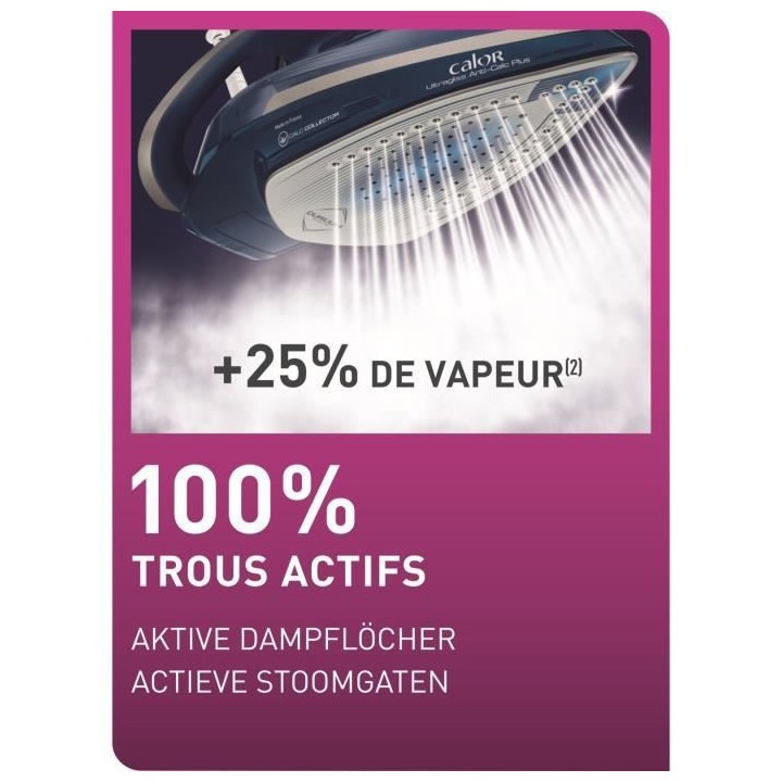 CALOR FV6830C0 Ultragliss Anti-Calc Plus Fer a repasser, Vapeur 50g/mi