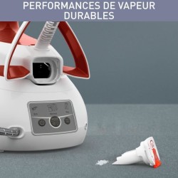 CALOR SV8110C0 Centrale vapeur, Pression 6,3 bars, Débit vapeur 120 g/min, Pressing 420 g/min, Fabriqué en France, Blanc/marro