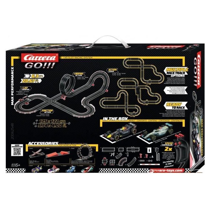 Circuit de course électrique CARRERA GO!!! Formule 1 Mercedes et Red