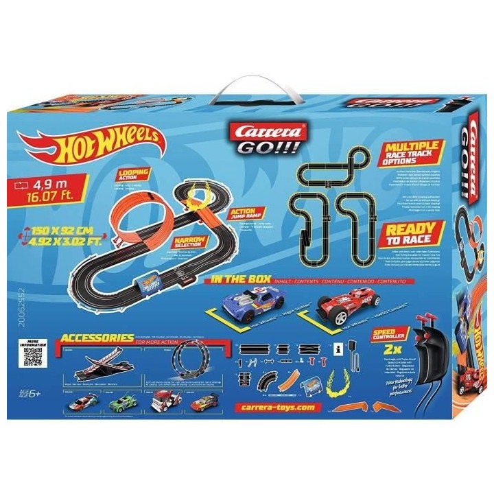 Circuit électrique Hot Wheels 4,9m - Carrera GO!!! 2 voitures, loopin