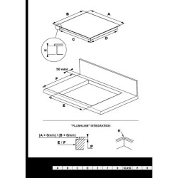 Continental edison CECP104RP2 - Table de cuisson vitrocéramique - 4 zones - 6000 W - L 59 x P 52 cm - Revetement verre - Noir