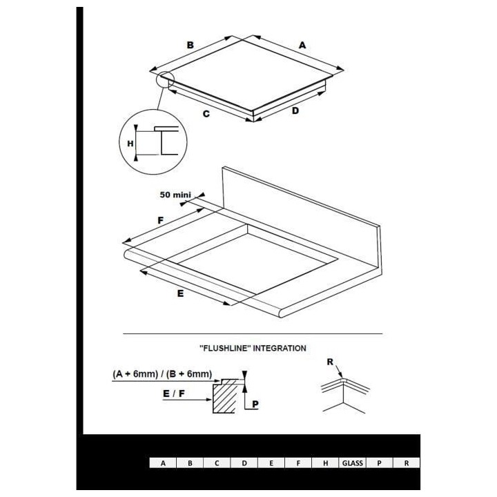 Continental edison CECP104RP2 - Table de cuisson vitrocéramique - 4 z