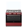 Cuisiniere piano gaz CONTINENTAL EDISON CECP9060BODX - 5 feux - Bordeaux - L89,9 x P60,1 xH85cm