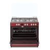 Cuisiniere piano gaz CONTINENTAL EDISON CECP9060BODX - 5 feux - Bordeaux - L89,9 x P60,1 xH85cm