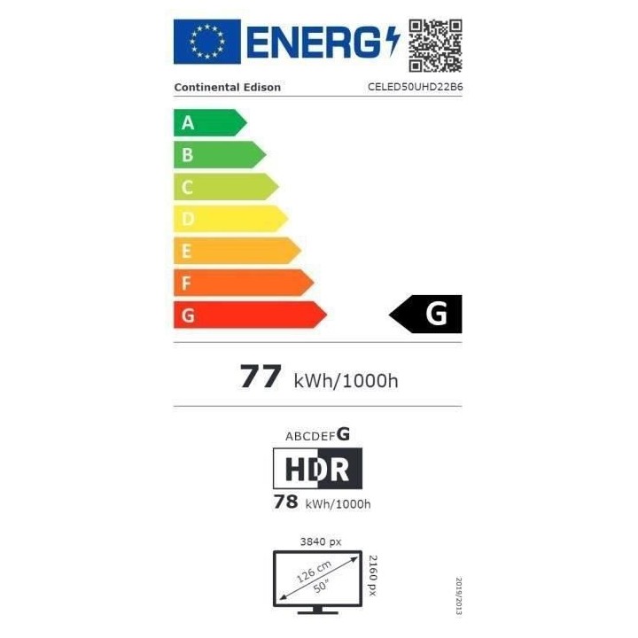 CONTINENTAL EDISON CELED32SA22B6 - TV LED HD 32 (81cm) - Android TV -