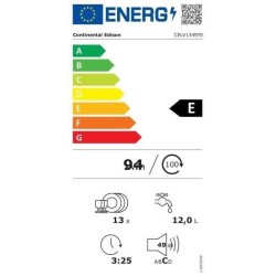 Lave-vaisselle tout intégrable CONTINENTAL EDISON CELV1349TE Largeur 59,8 cm 13 couverts 49db