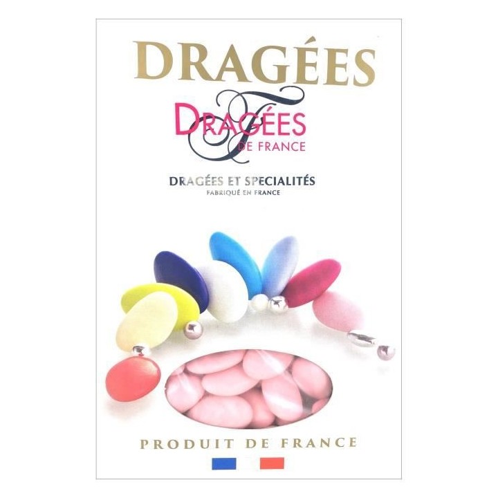 DRAGEES DE FRANCE Dragées Avola Trefles - Rose - 28% d'amande - 1 kg