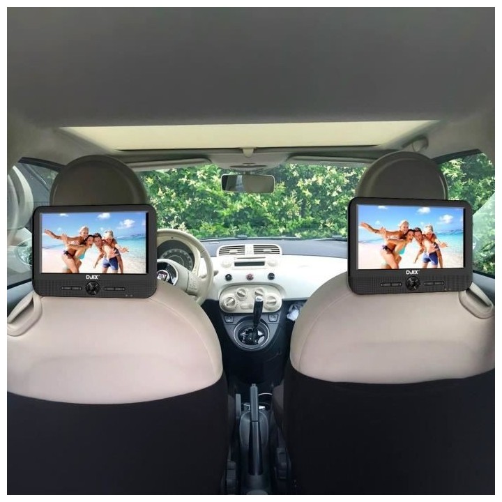 D-JIX PVS 706-50SM Lecteur DVD portable 7 Double écran + Supports app