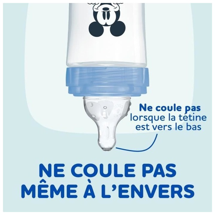 Lot de 3 Biberons DODIE Anti-Colique Initiation+ - Mickey - 270ml - 0-