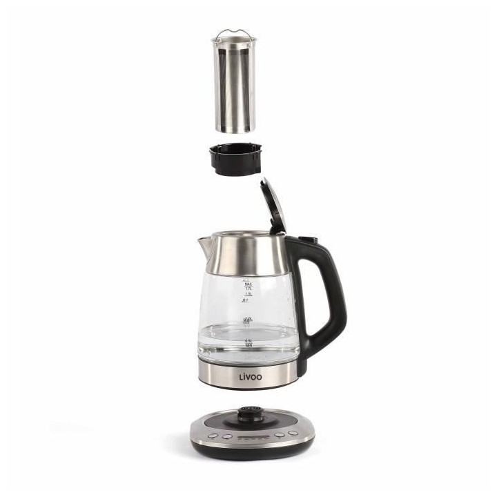 LIVOO DOD165 Théiere - Bouilloire électrique - sans fil - Gris