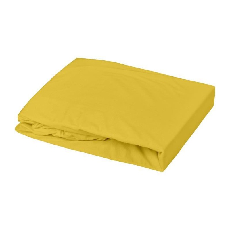 DOMIVA Drap housse Uni - Jersey - oeko-Tex - Curry - 60 x 120 cm